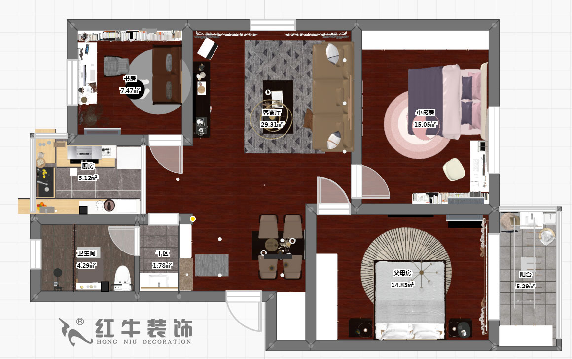 顧娟_怡居園5-19-302-102㎡-現代風格_3室2廳1衛(wèi)（老房裝修）_定制家￥130000_全包13萬00_03彩平圖